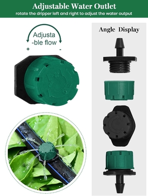 Drippers de irrigação ajustáveis 1/4 polegada Drippers anti-obstrução com espinhos